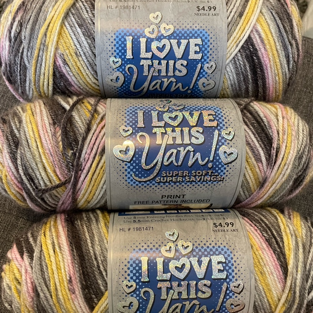 I Love This Yarn by Hobby Lobby Stones Throw Gray Yarn. 756 yards